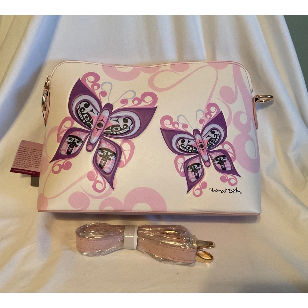 NATIVE ART CANADA Francis Dick Crossbody BUTTERFLY Purse Handbag NWT